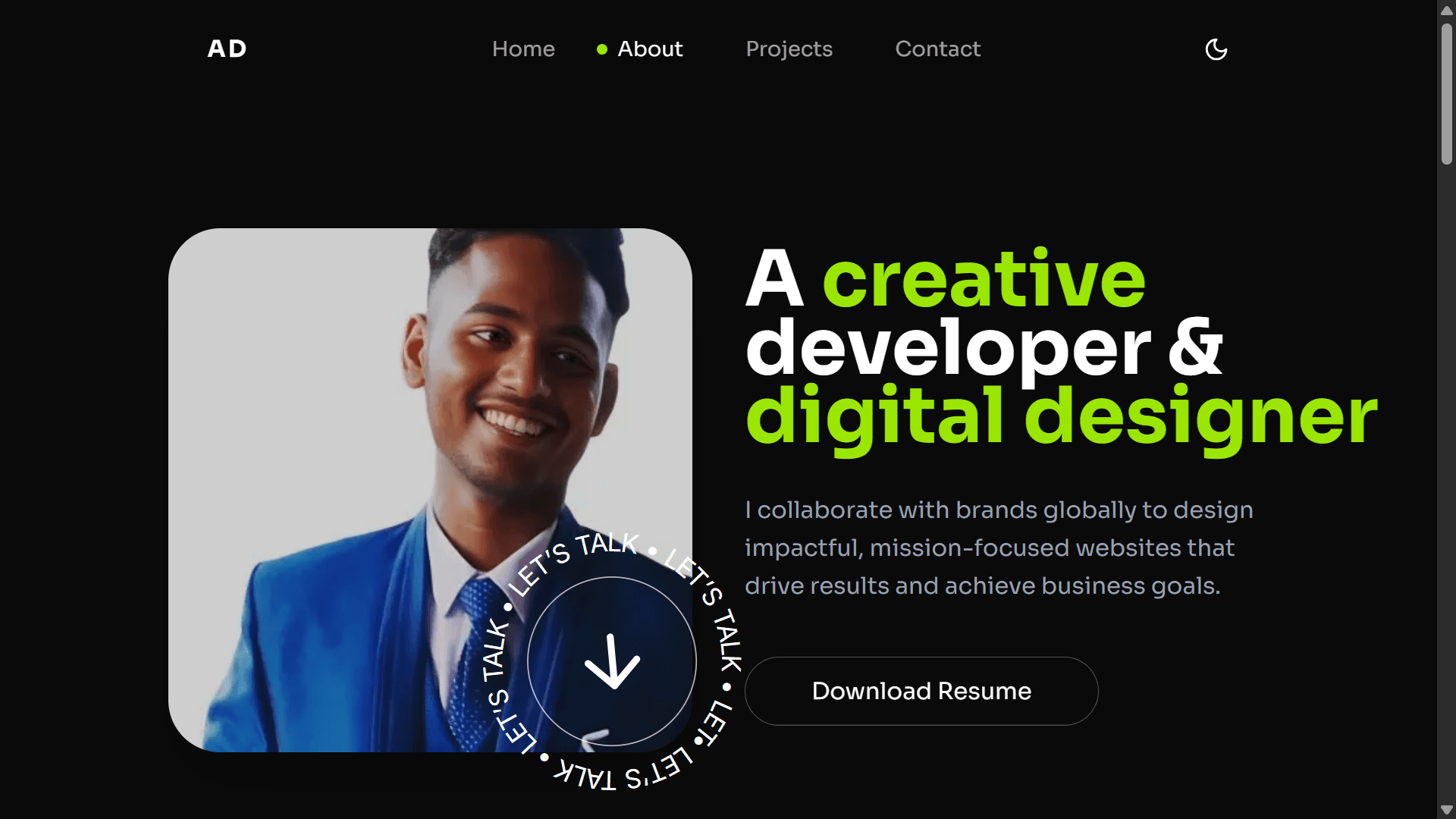 Preview of Next.js Portfolio (v4)