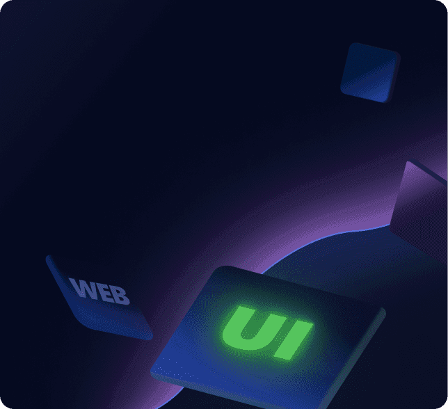 Web and UI elements with gradient glow