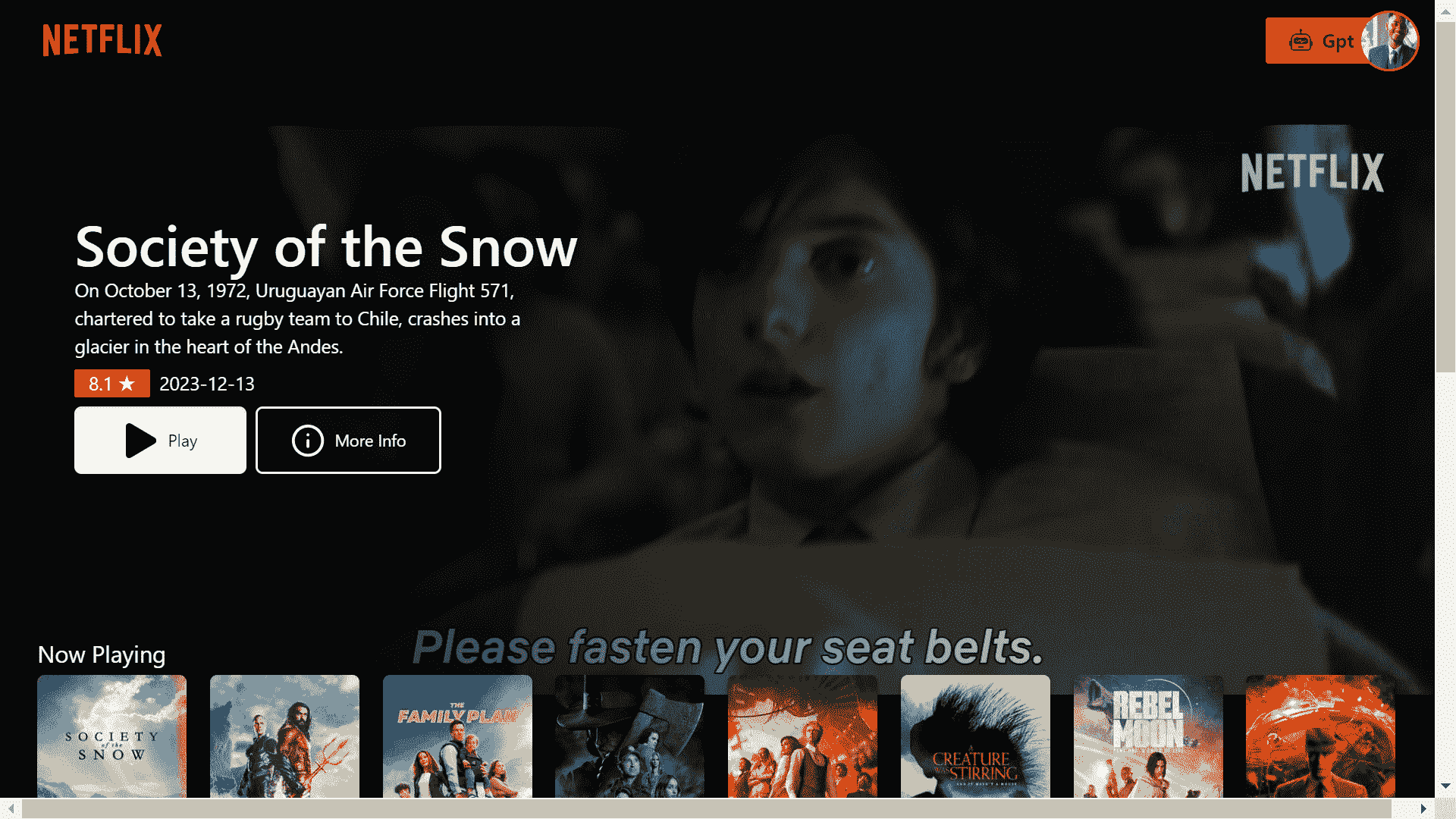 Showcase of NetflixGPT
